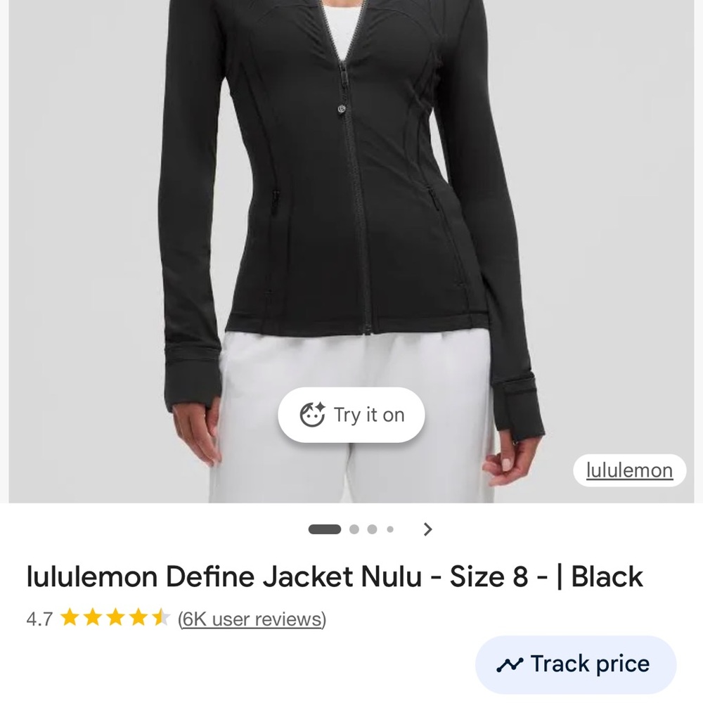 Lululemon Define Black Jacket Size 8